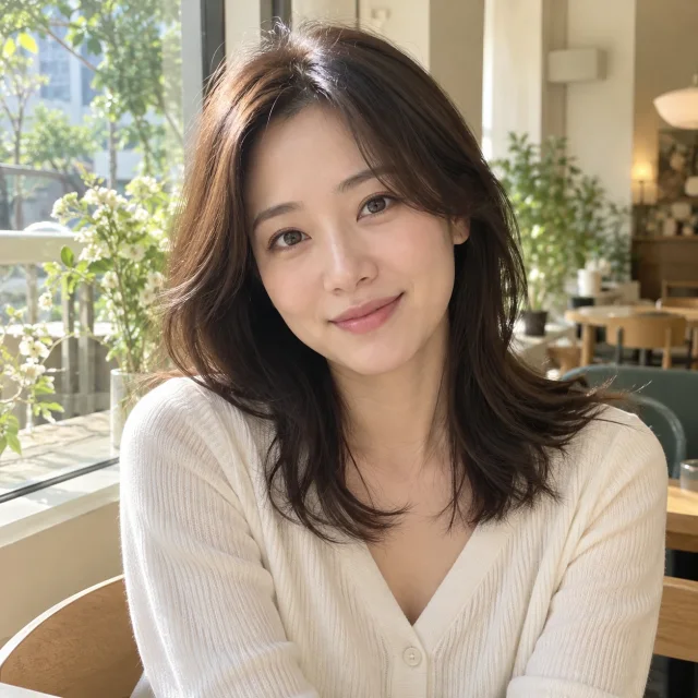 은은한 미소의 여성 예시 프로필 사진